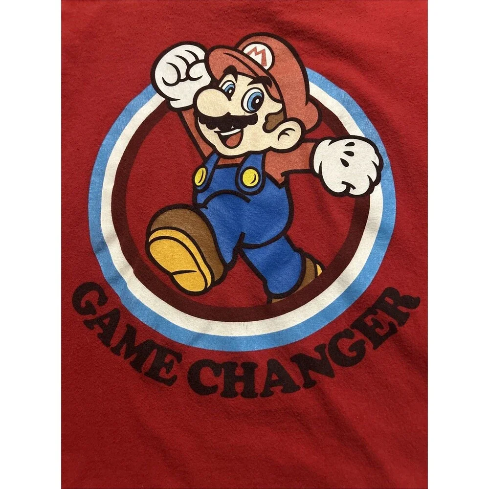 Old Navy Super Mario Red Short Sleeve Graphic Shirt Boys Size 6/7